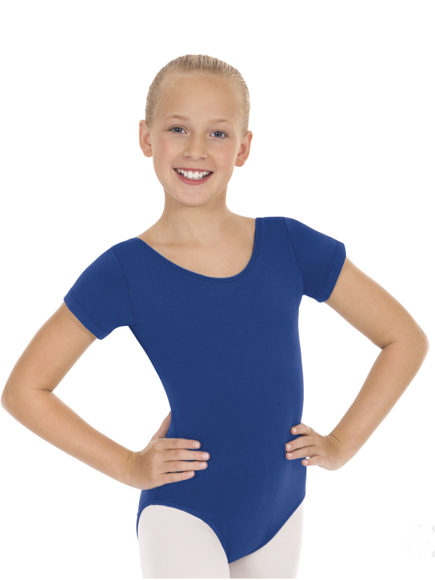 Eurotard Girls Short Sleeve Leotard with Cotton Lycra®